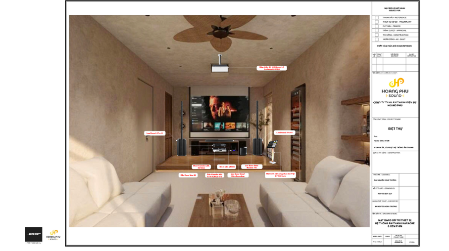 Giải Pháp Giải Trí Gia Đình Cao Cấp Cho Villa & Biệt Thự | Hoàng Phú Sound 4 he thong am thanh giai tri karaoke xem phim bose 6