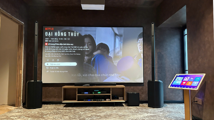 Giải Pháp Giải Trí Gia Đình Cao Cấp Cho Villa & Biệt Thự | Hoàng Phú Sound 7 he thong am thanh giai tri karaoke xem phim bose 8